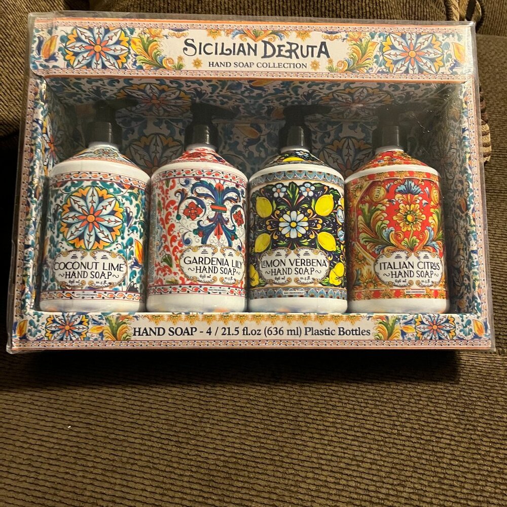 Decorative bottles of hand soap